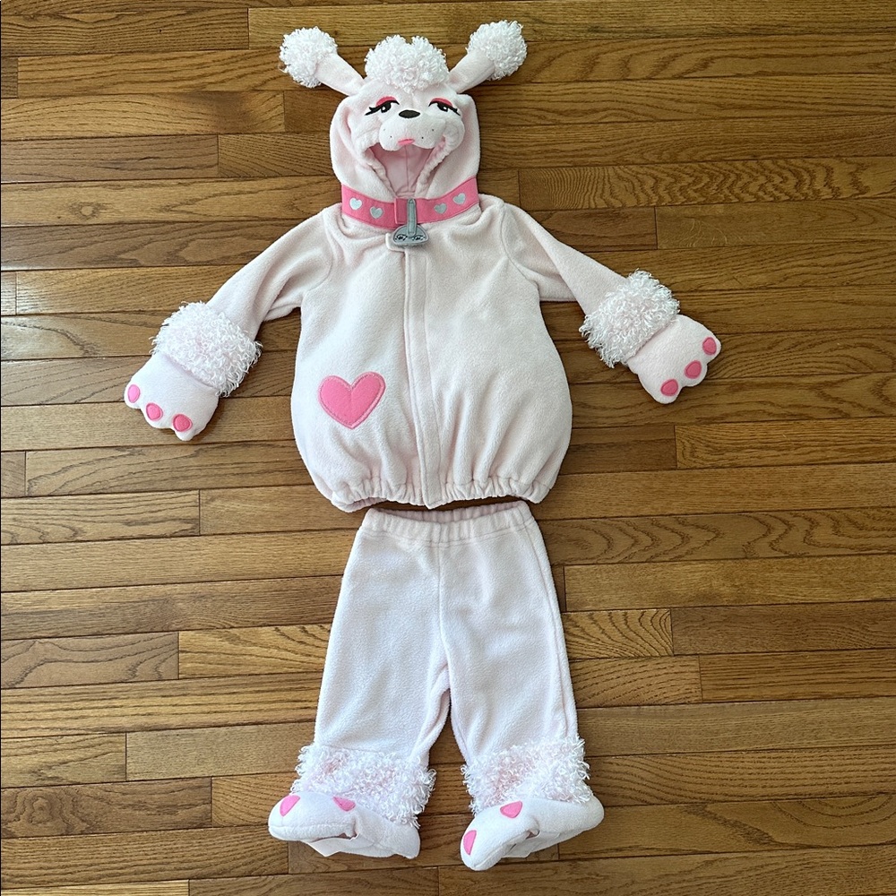 🐶 OLD NAVY Baby Poodle Halloween costume pink size 12-24 months dog baby VGUC